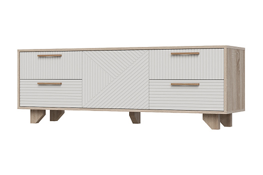 ТВ Тумба Ньёрд 1501.4 дуб сонома / белый софт матовый