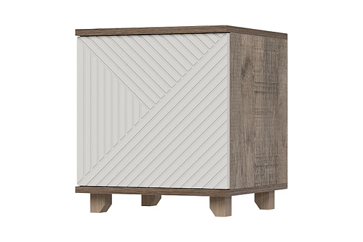 Тумба прикроватная Ньёрд дуб самдал / белый софт матовый