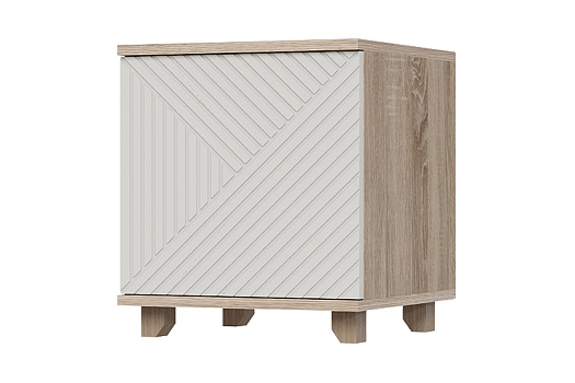 Тумба прикроватная Ньёрд дуб сонома / белый софт матовый