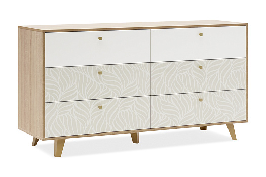 Комод Адажио 56.02-01 дуб сонома / белый с принтом орнамент