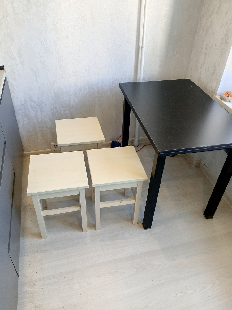 Табурет на прямых ножках массив выбеленная береза