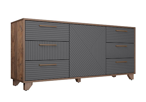 Комод Копенгаген дуб самдал / серый графит