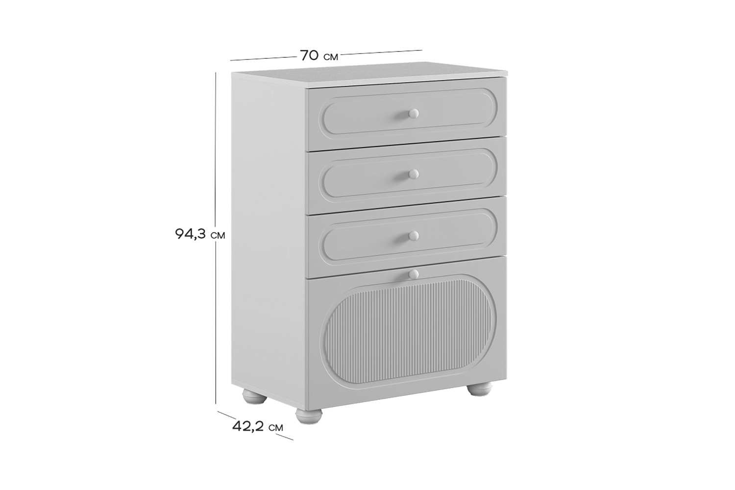 Комод Милана белое дерево / сакура