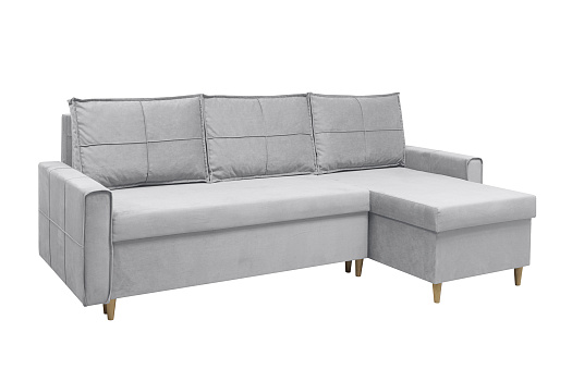 Диван угловой еврокнижка Стоун светло-серый
