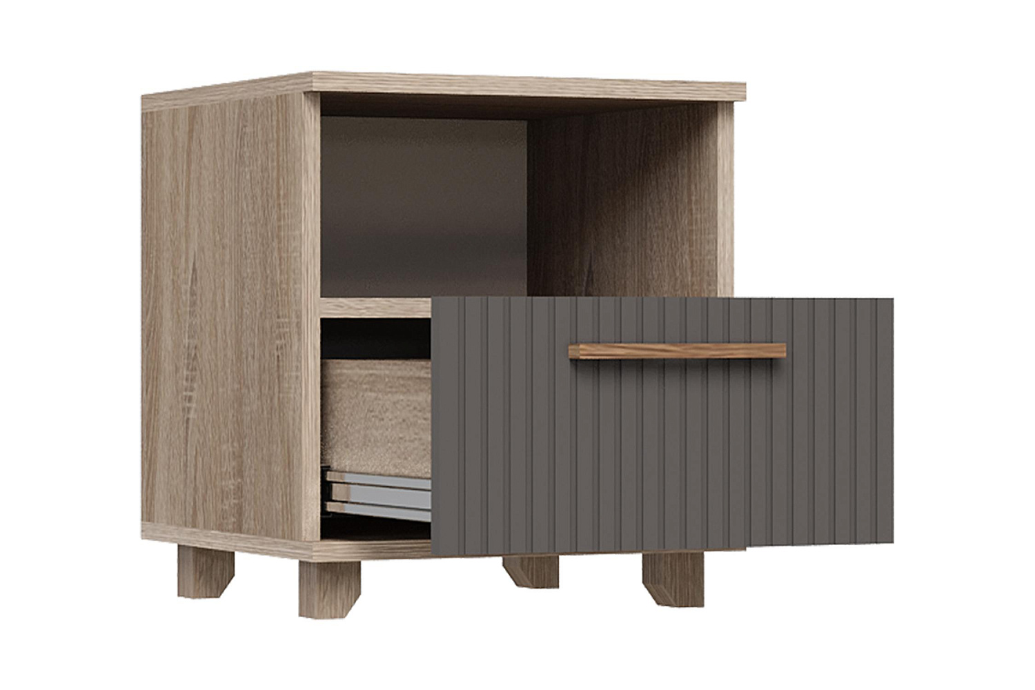 Тумба прикроватная Ньёрд с ящиком дуб сонома / черника