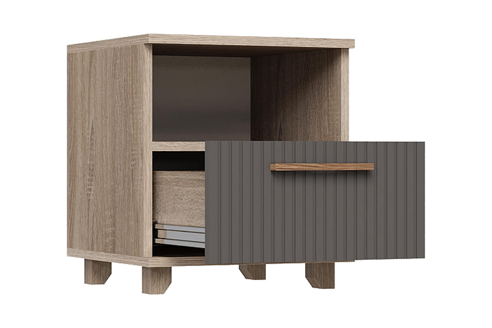 Тумба прикроватная Ньёрд с ящиком дуб сонома / черника