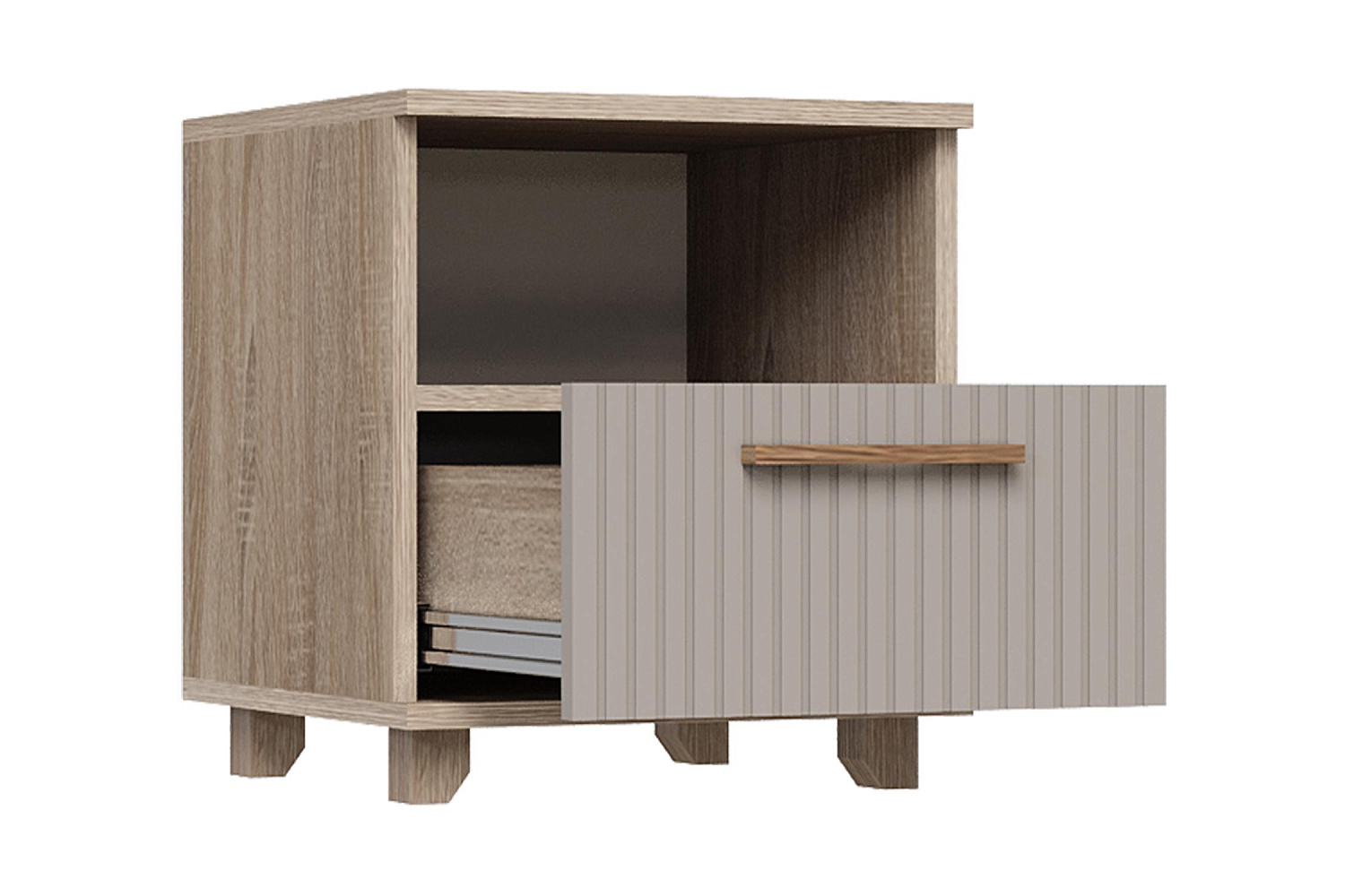 Тумба прикроватная Ньёрд с ящиком дуб сонома / ива пепельная