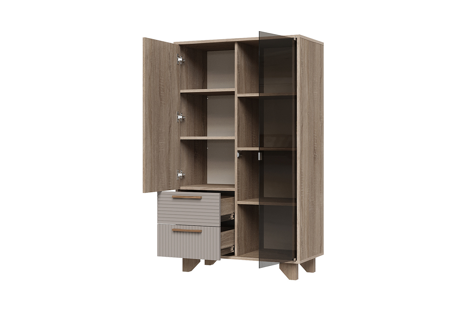 Шкаф-витрина Ньёрд Н дуб сонома / ива пепельная