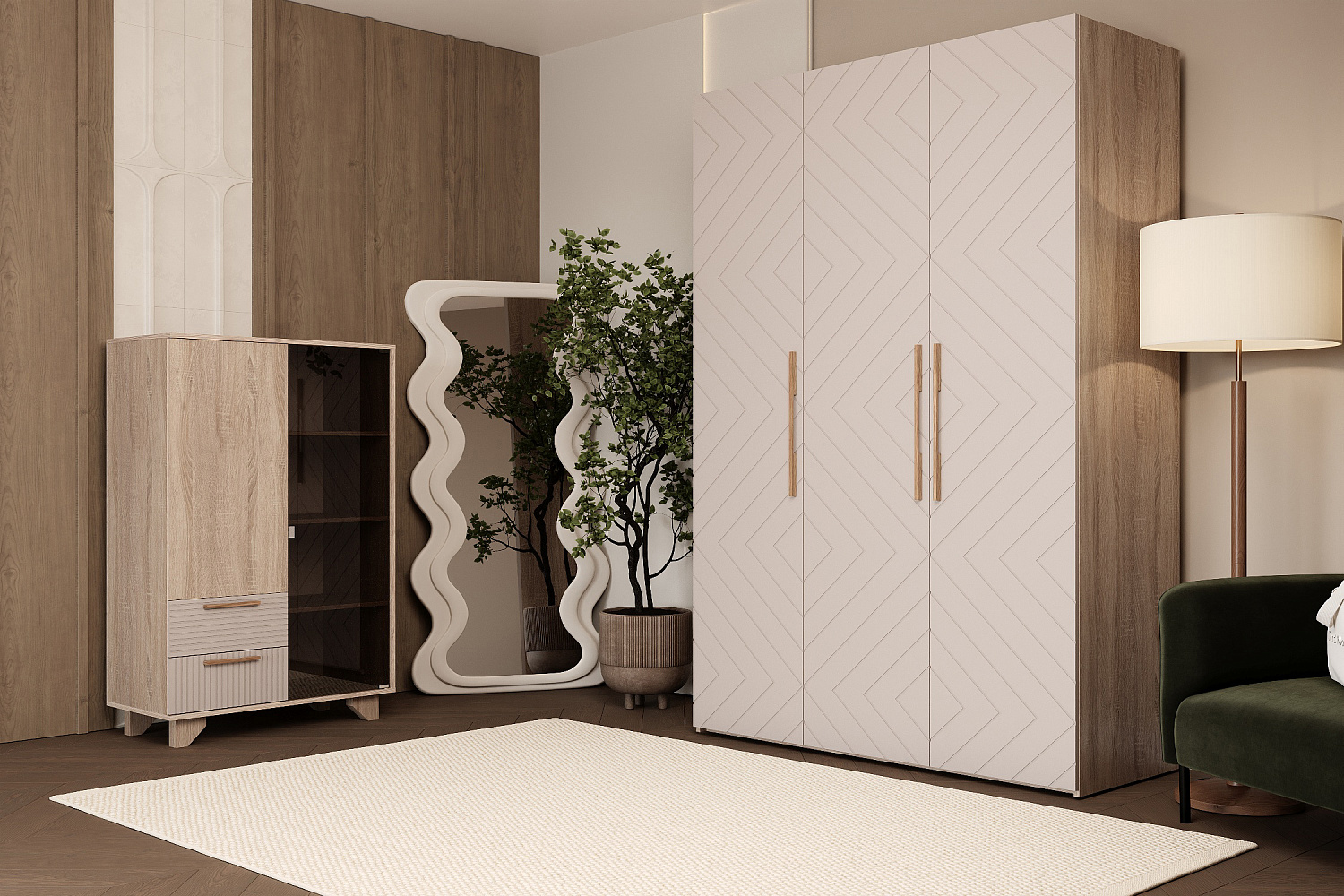 Шкаф-витрина Ньёрд Н дуб сонома / ива пепельная