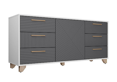 Комод Копенгаген белый / серый графит