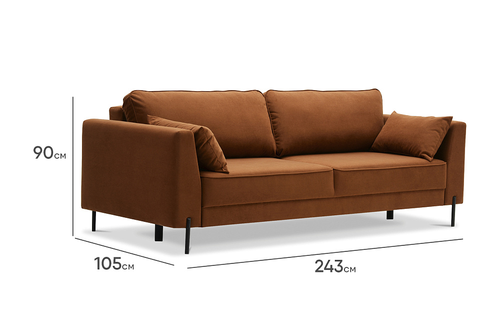 Диван еврокнижка Энгри терракотовый