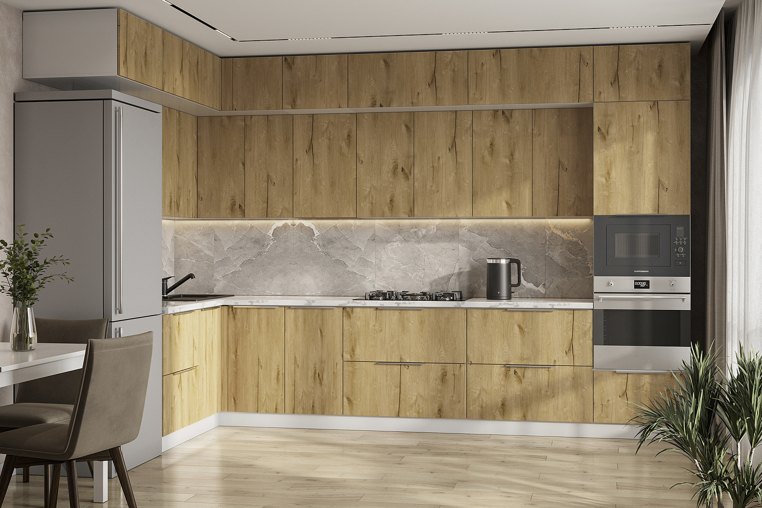 Модульная кухня Монора сердце дуба