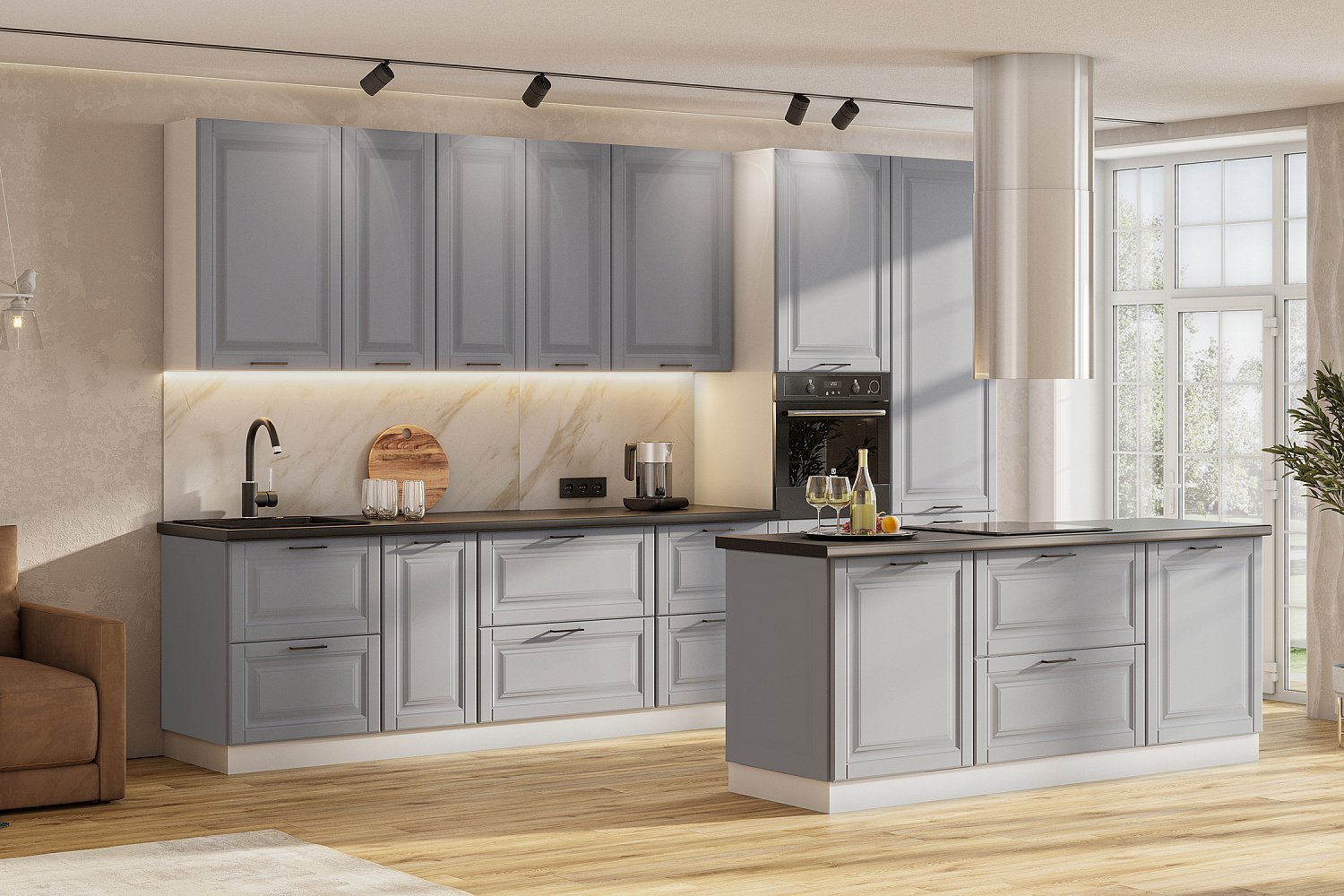 Модульная кухня Калеста серебряный песок