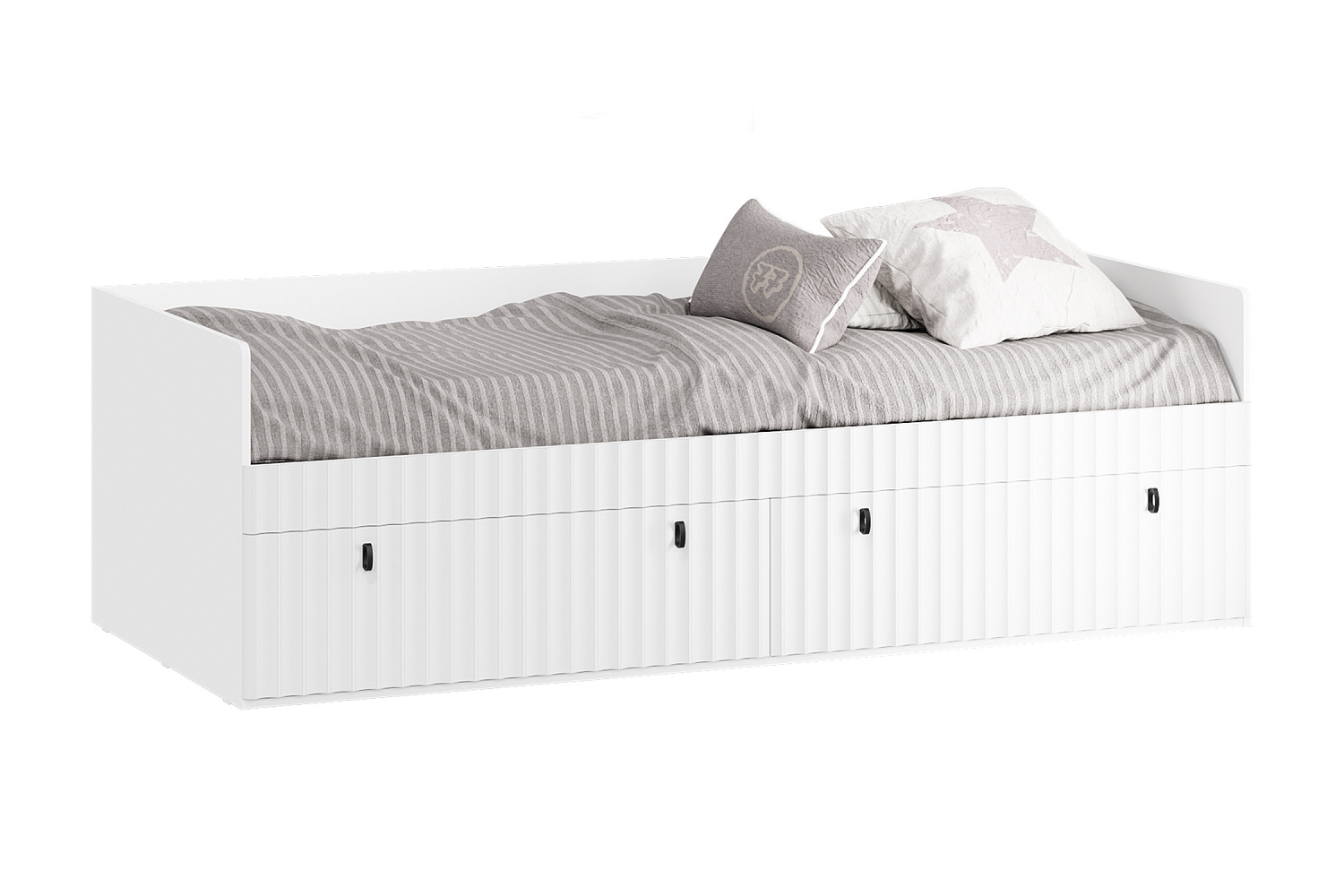 Кровать Тиффани 0.9 м белый снег / белый софт