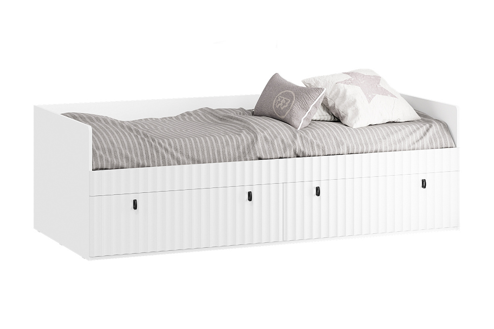 Кровать Тиффани 0.9 м белый снег / белый софт