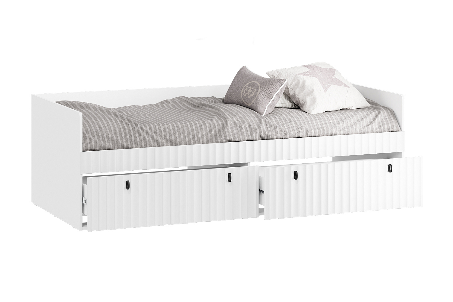 Кровать Тиффани 0.9 м белый снег / белый софт