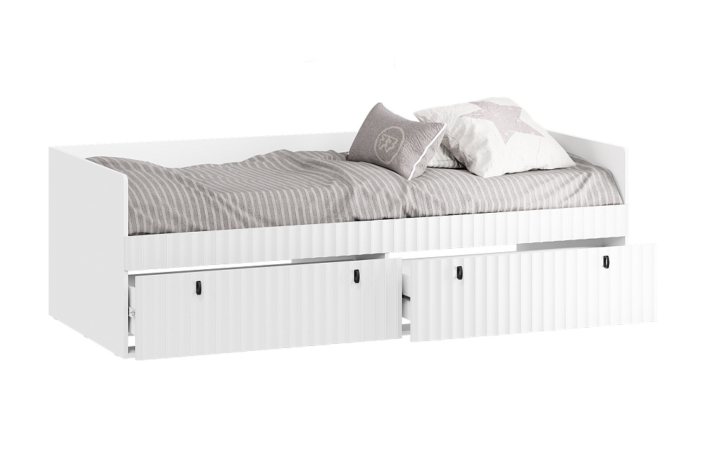 Кровать Тиффани 0.9 м белый снег / белый софт