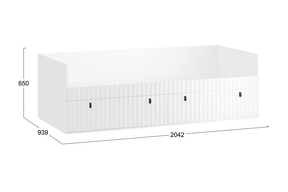 Кровать Тиффани 0.9 м белый снег / белый софт