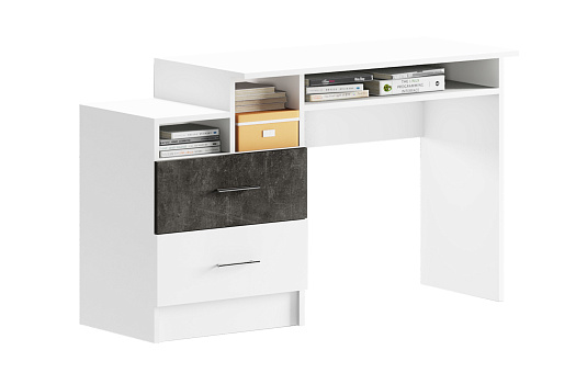 Стол компьютерный Вега NEW Позитив бетон темный / белый