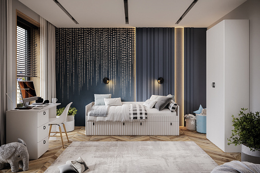 Детская №1 Тиффани белый снег / белый софт