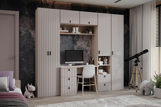 Детская стенка №1 Тиффани кашемир / кашемир матовый