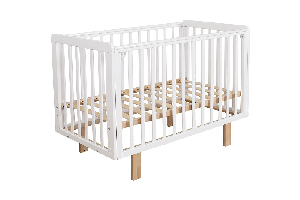 Кроватка детская Онвик белая / береза