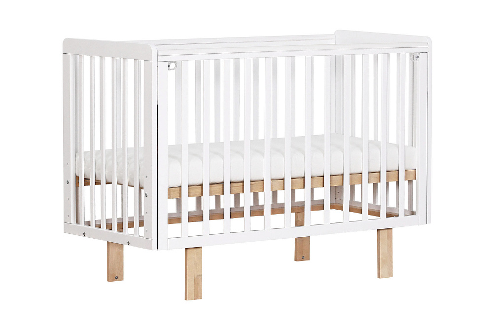 Кроватка детская Онвик белая / береза
