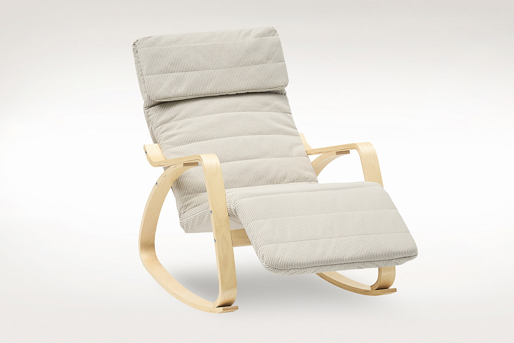 Кресло-качалка реклайнер Ривоя вельвет серый