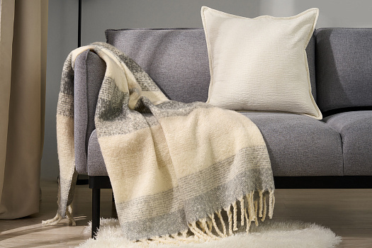 Плед Нарвен 120х160 см полиэстер, серо-голубой