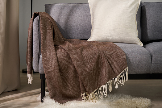 Плед Рифана 120х160 см шерсть / акрил, шоколад