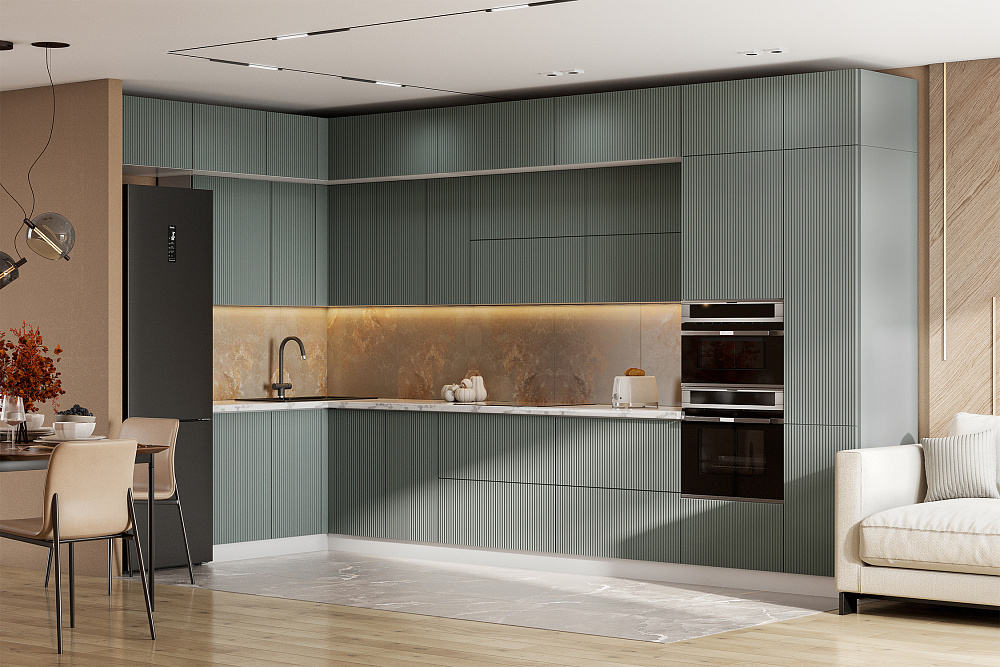 Модульная кухня Ритея бирюзовая гладь