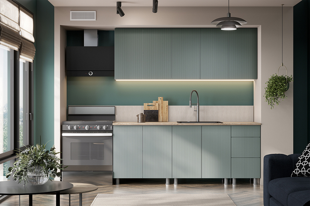 Модульная кухня Ритея бирюзовая гладь