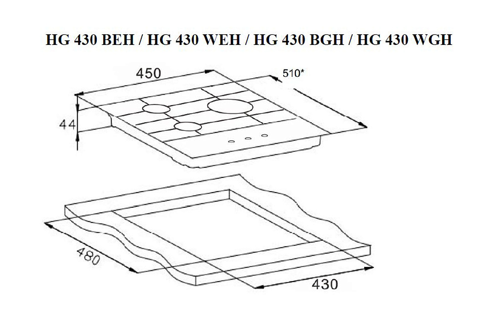 Газовая варочная панель Weissgauff HG 430 WGH