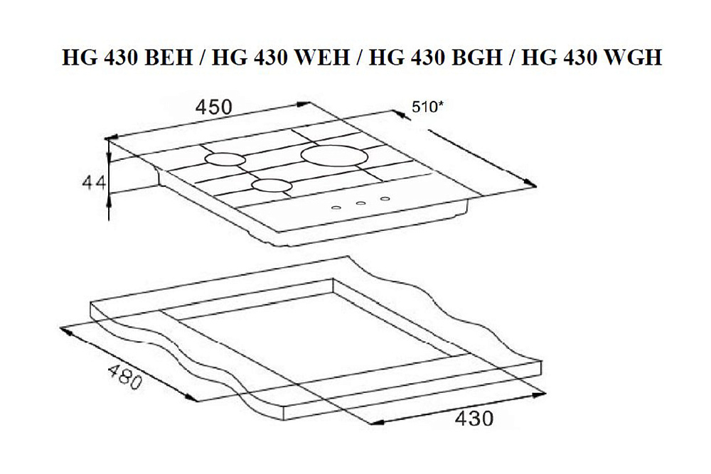 Газовая варочная панель Weissgauff HG 430 BGH