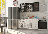 Кухня София 1.6 м Coffee Time черная / Coffee Time белая Кухня София 1.6 м Coffee Time черная / Coffee Time белая