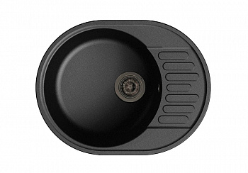 Мойка кварцевая овальная Orta 620 черная Мойка кварцевая овальная Orta 620 черная