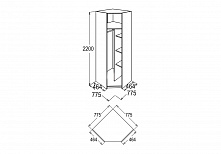 Шкаф для одежды и белья угловой флагман 5