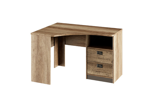 Угловой письменный стол Пилигрим дуб каньон светлый / фон серый