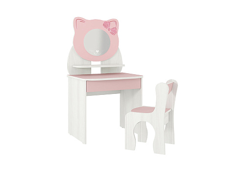 Детский набор Котенок белый рамух / розовый