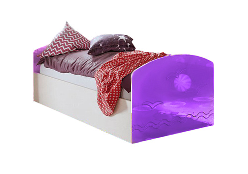 Кровать Юниор-2 фиолетовый металлик / дуб беленый