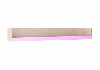 Полка Юниор-3 розовый металл / дуб беленый