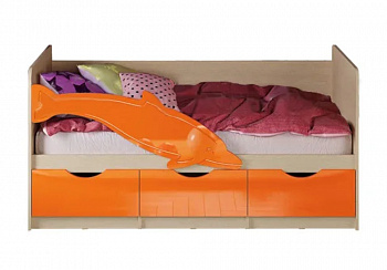 Кровать Дельфин №1 оранжевый металлик