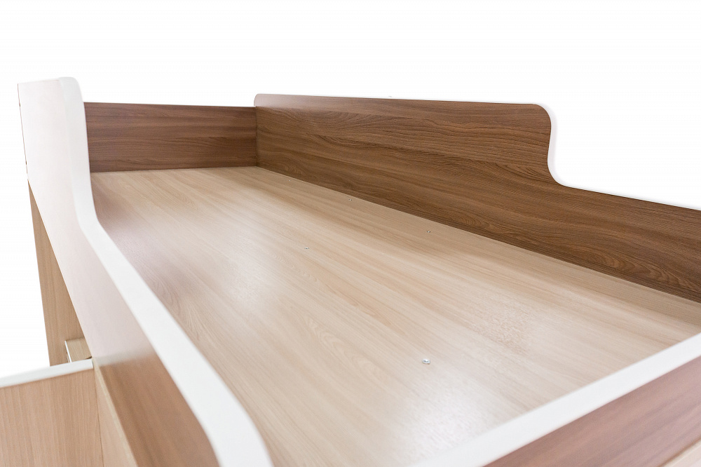 Кровать-чердак Сказка ясень шимо темный / ясень шимо светлый