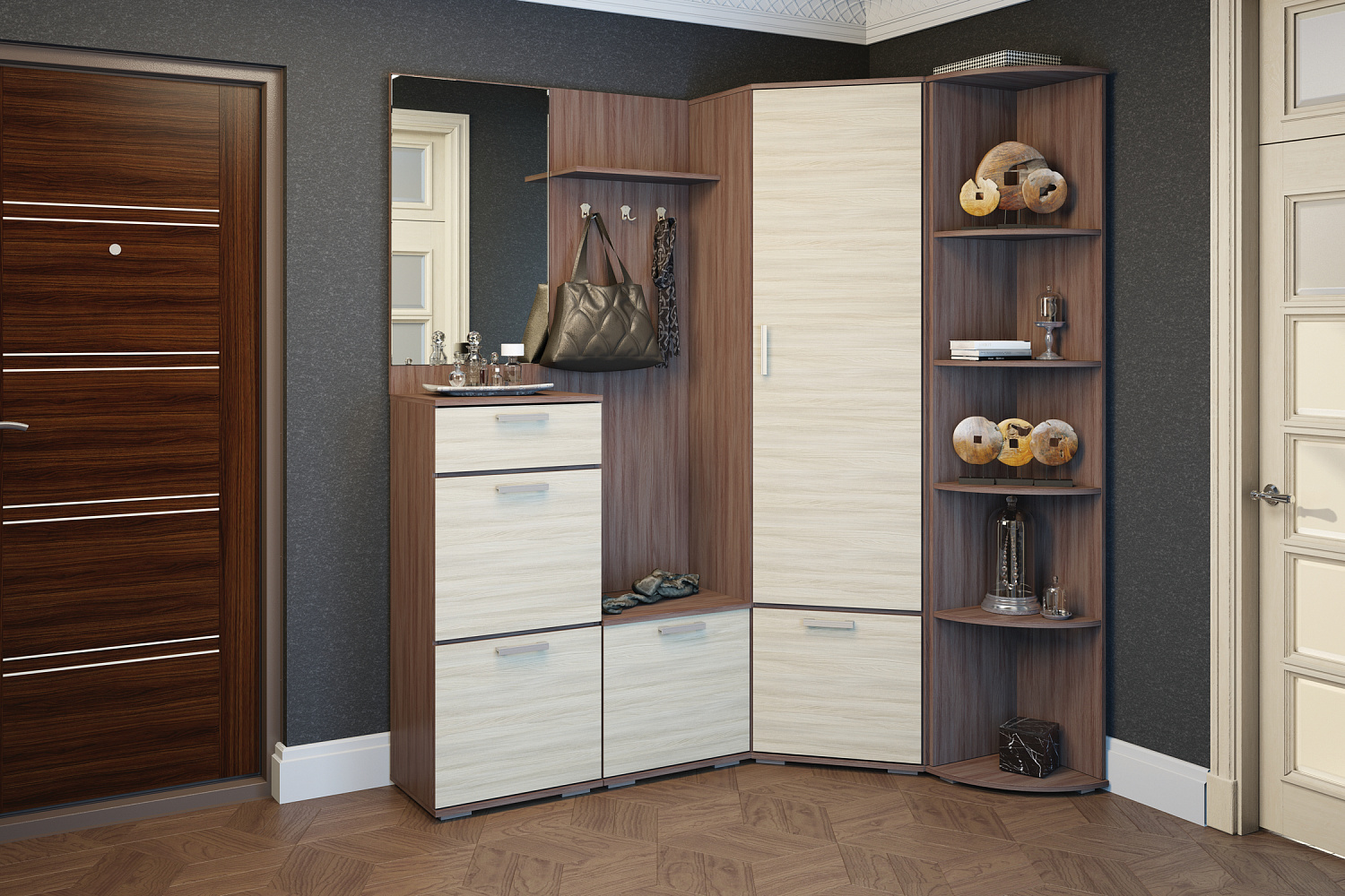 Модульная прихожая Ника ясень шимо