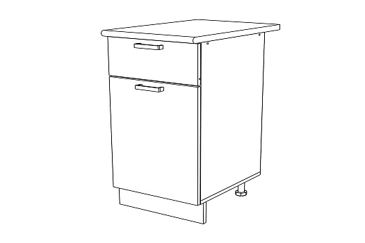 Эра Зебрано Н500-1Я стол разделочный 1 ящик