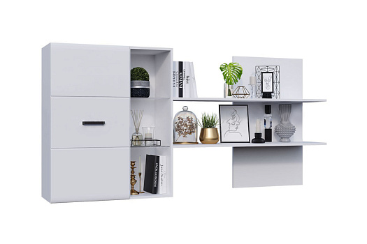 Шкаф навесной с полкой Нэнси New белый глянец / белый