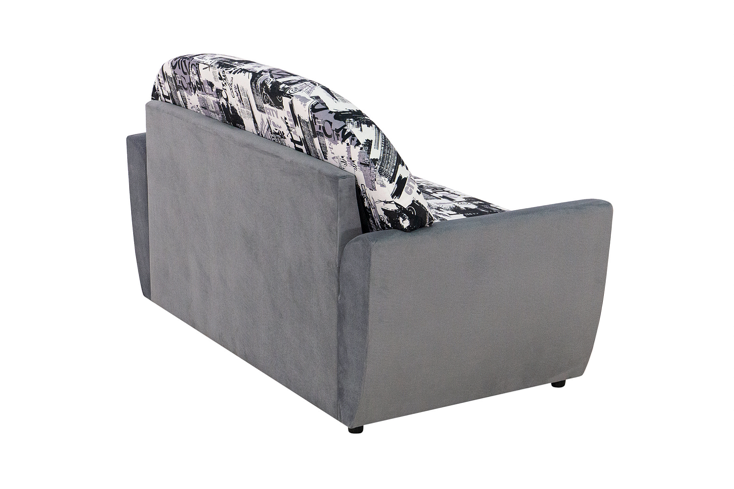 Диван выкатной Вена серый / принт Сити