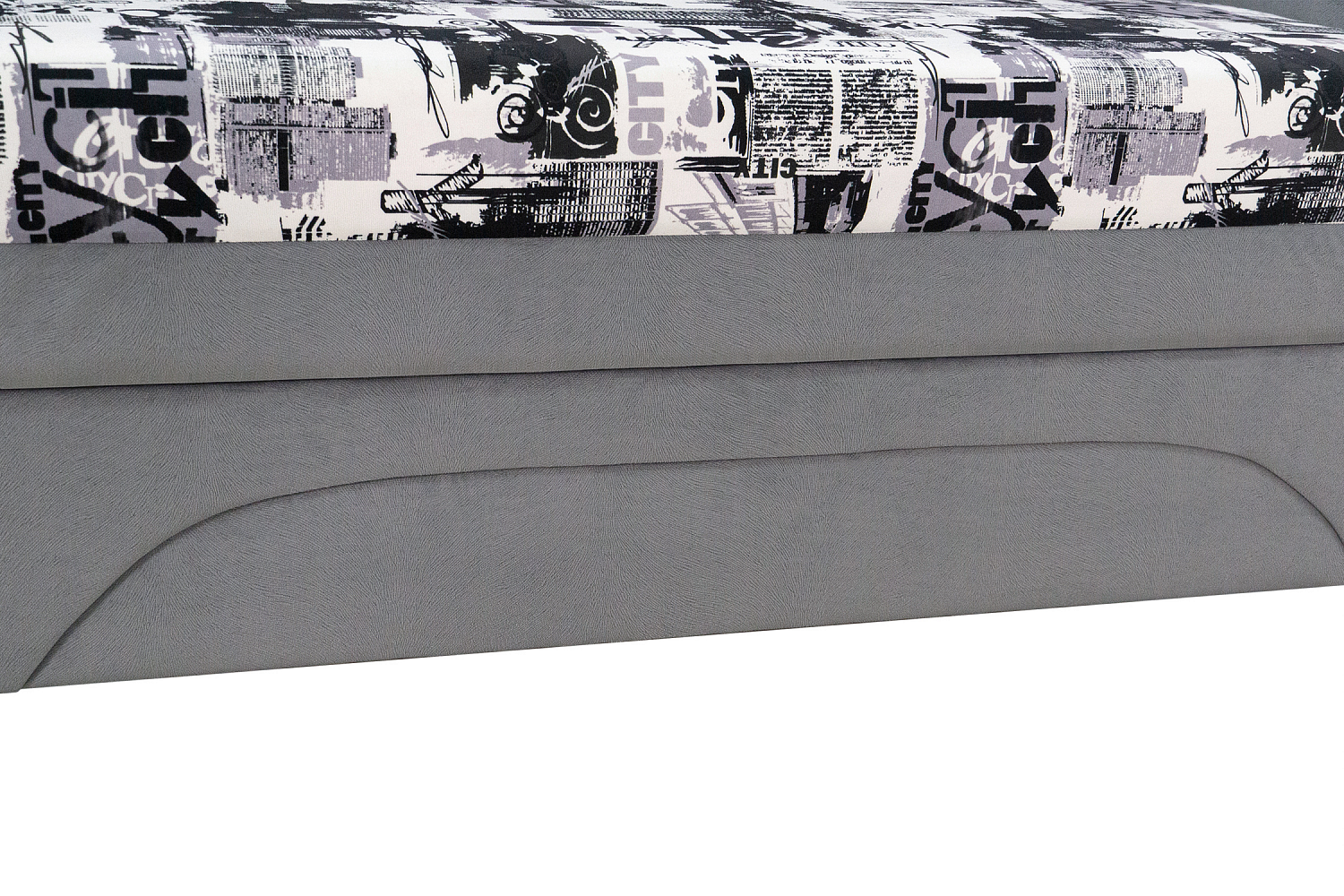 Диван выкатной Вена серый / принт Сити