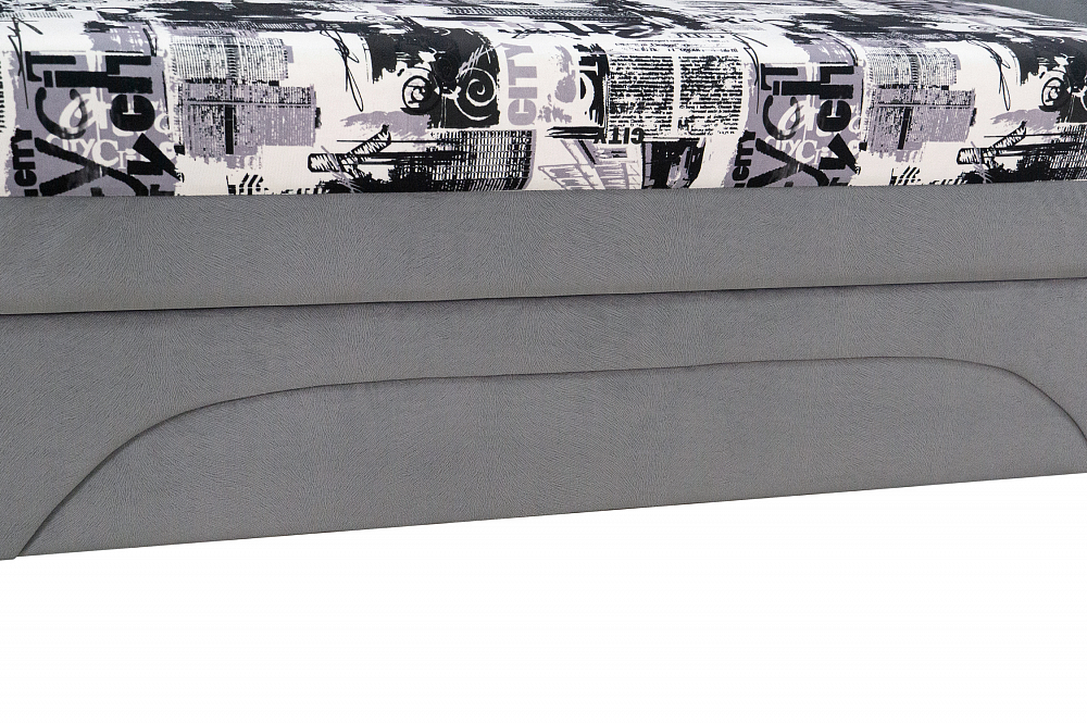 Диван выкатной Вена серый / принт Сити
