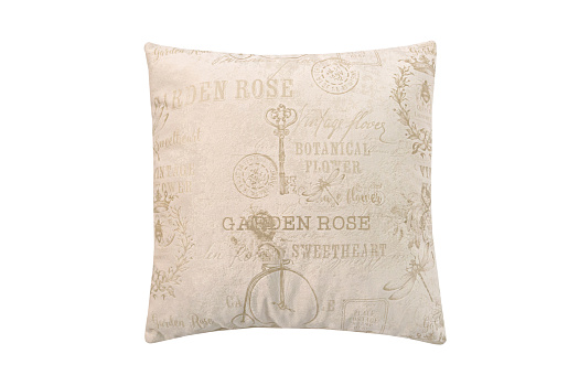 Подушка с принтом Корона-ключ молочная